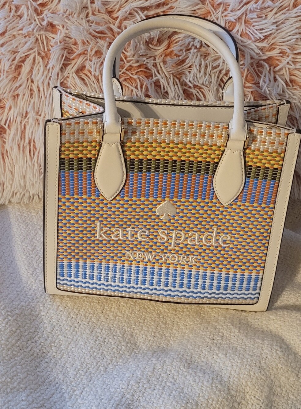Kate Spade - Ellie Straw Multicolor Small Tote NWOT - Picture 13 of 13